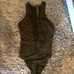 Navy green bodysuit